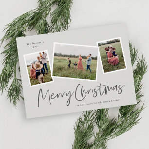 Cartes Pour Fêtes Annuelles Modern 3 Photo Collage Joyeux Noël