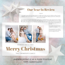Modern 3 Photos Family Newsletter Noël