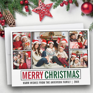 Cartes Pour Fêtes Annuelles Modern 5 Photo Joyeux Noël