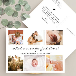 Cartes Pour Fêtes Annuelles Modern 6 Photo Collage Nouveau Merci bébé