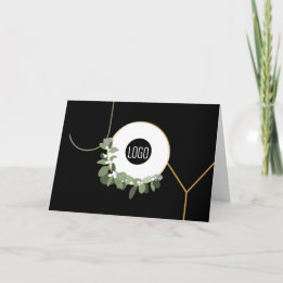 Cartes Pour Fêtes Annuelles Modern Black Gold Business Logo Corporate Xmas
