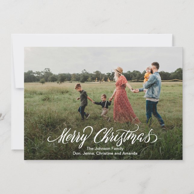 Cartes Pour Fêtes Annuelles Modern Calligraphy Merry Christmas (Devant)