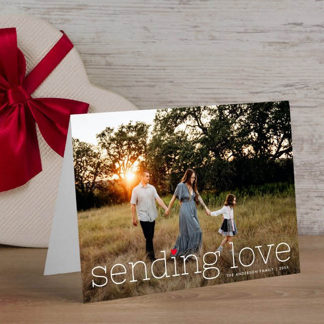 Cartes Pour Fêtes Annuelles Modern Chic Envoie Amour Saint Valentin Photo (Créateur téléchargé)