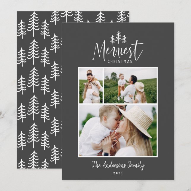 Cartes Pour Fêtes Annuelles Modern Christmas japandi 1 multiphoto (Devant / Derrière)