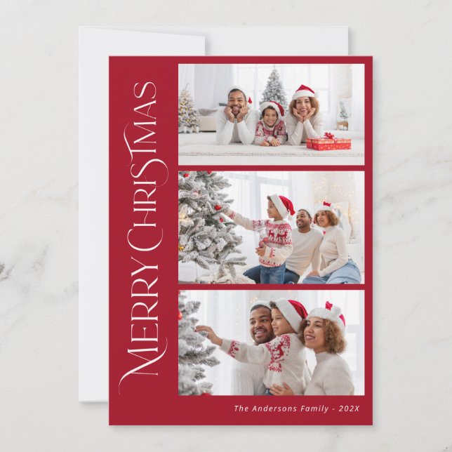 Cartes Pour Fêtes Annuelles Modern Christmas Red Photo (Devant)