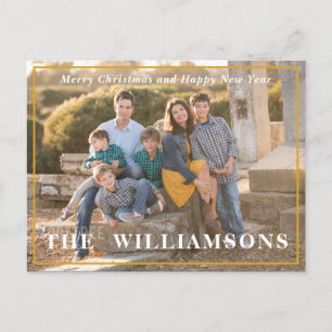 Cartes Pour Fêtes Annuelles Modern Christmas Simple Family Photo Nom