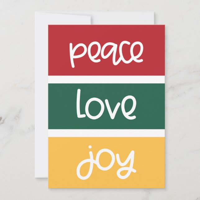 Cartes Pour Fêtes Annuelles Modern Cute Peace Love Joie Noël salutations (Devant)