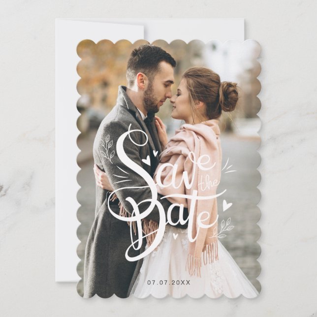 Cartes Pour Fêtes Annuelles Modern Elegant Enregistrer la date Mariage Inviter (Devant)