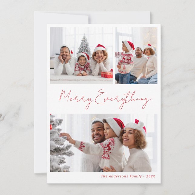Cartes Pour Fêtes Annuelles Modern Everything Christmas Red Photo (Devant)