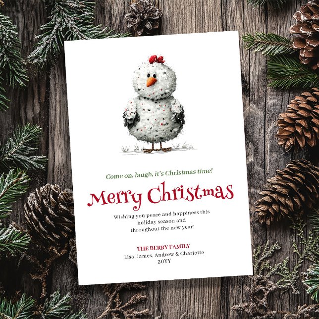 Cartes Pour Fêtes Annuelles Modern Funny Chickens Holiday Greeting Card (Modern Funny Chickens Holiday Greeting Card)
