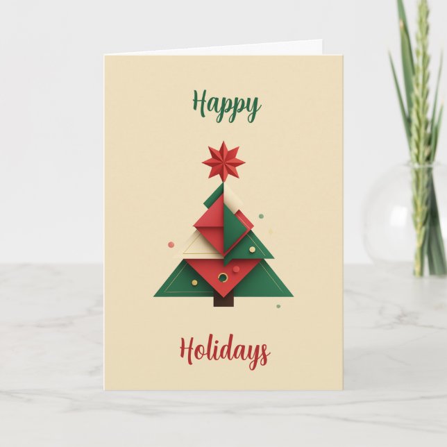 Cartes Pour Fêtes Annuelles Modern Geometric Christmas Tree Card  (Devant)