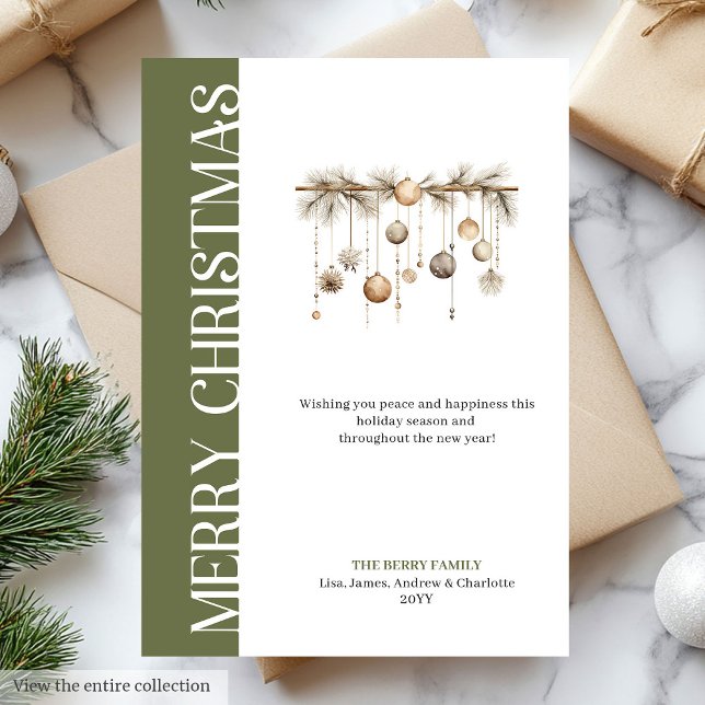 Cartes Pour Fêtes Annuelles Modern green and gold Christmas greeting card (Modern green and gold Christmas greeting card

)