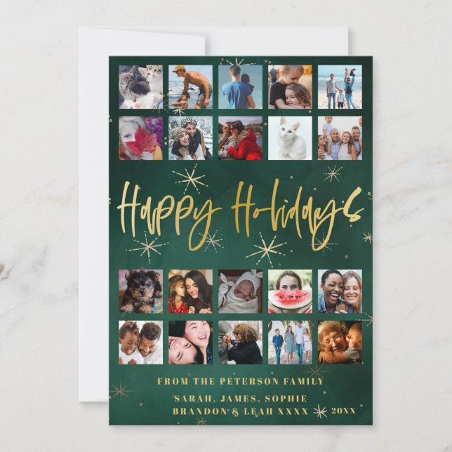 Cartes Pour Fêtes Annuelles Modern Happy Holidays 20 photo collage (Devant)
