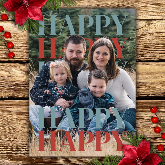 Cartes Pour Fêtes Annuelles Modern Happy Holidays Family Photo Card (Modern Happy Holidays Family Photo Card)
