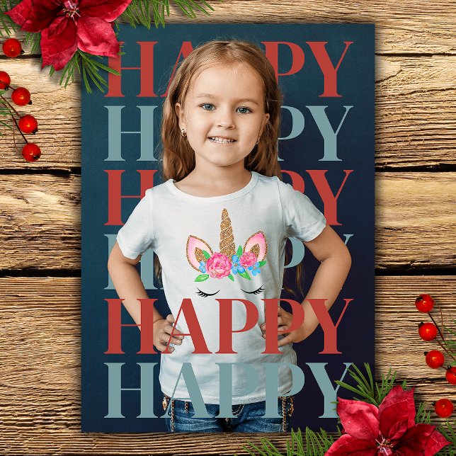 Cartes Pour Fêtes Annuelles Modern Happy Holidays Photo Card (Modern Happy Holidays Photo Card)