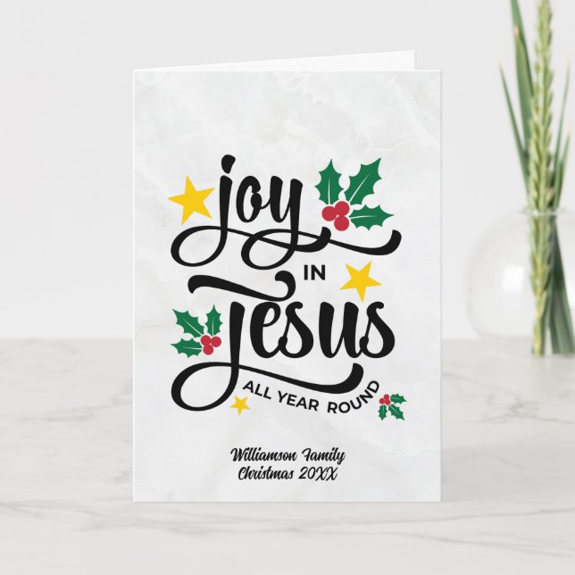 Cartes Pour Fêtes Annuelles Modern Joy in Jesus Christian Christmas (Devant)