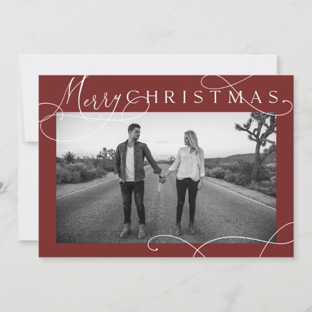 Cartes Pour Fêtes Annuelles Modern Merry Christmas Photo Card (Devant)