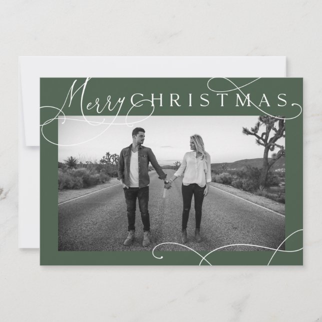 Cartes Pour Fêtes Annuelles Modern Merry Christmas Photo Card (Devant)