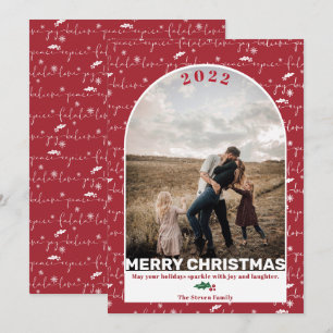 Cartes Pour Fêtes Annuelles Modern photo arch Christmas saying pattern