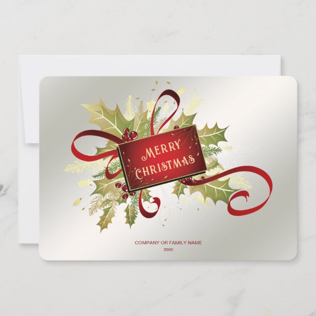 Cartes Pour Fêtes Annuelles Modern Red Christmas Holiday Card (Devant)