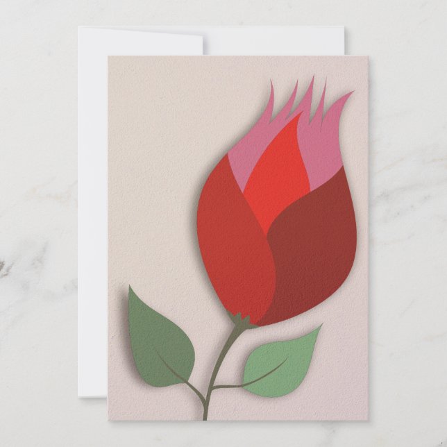 Cartes Pour Fêtes Annuelles Modern Red Tulip Paper Cutout Art Blank Note (Devant)
