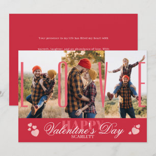 Cartes Pour Fêtes Annuelles Modern Simple 3 Photo Collage Red Valentine's Day