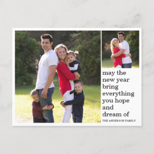 Cartes Pour Fêtes Annuelles Modern Simple Hope Dreams Heureux Nouvel An Photo