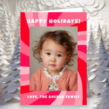 Modern Swirl HAPPY HOLIDAYS CUSTOM PHOTO