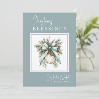 Cartes Pour Fêtes Annuelles Modern Watercolor Bauble Christmas Blessings