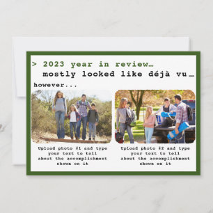 Cartes Pour Fêtes Annuelles Moderne 2023 Année en revue Green Family Photo