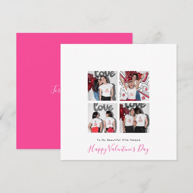 Cartes Pour Fêtes Annuelles Moderne 4 photo LGBT Lesbian Love Femme Valentine (Devant / Derrière)