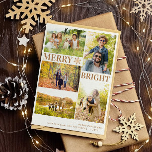 Cartes Pour Fêtes Annuelles Moderne 5 photos flacon d'or Noël
