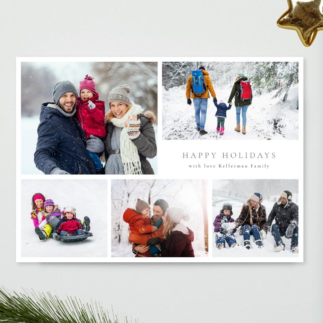 Cartes Pour Fêtes Annuelles moderne 6 photo Collage de photos joyeux noël (Créateur téléchargé)