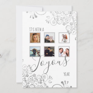 Cartes Pour Fêtes Annuelles Moderne 6 Photo White Année de révision Noël
