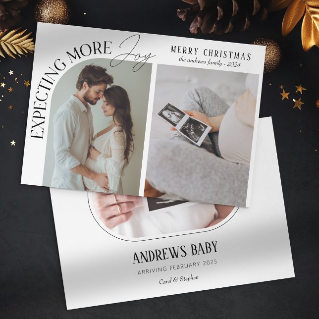 Cartes Pour Fêtes Annuelles Moderne Attente plus Joy Photo bébé Noël (Créateur téléchargé)