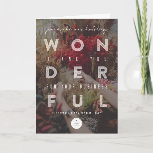 Cartes Pour Fêtes Annuelles Moderne & Audacieux Magnifique Typographie Photo B (Devant)