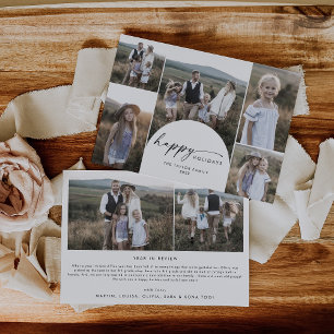 Cartes Pour Fêtes Annuelles Moderne Boho Arch Multi Photo Family Nouvelles