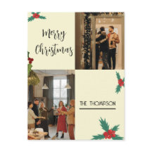 Moderne Chic Holly Berries 2 Photo Joyeux Noël