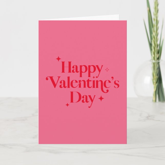 Cartes Pour Fêtes Annuelles Moderne Chic rose rouge étincelle Joyeux Valentin (Devant)