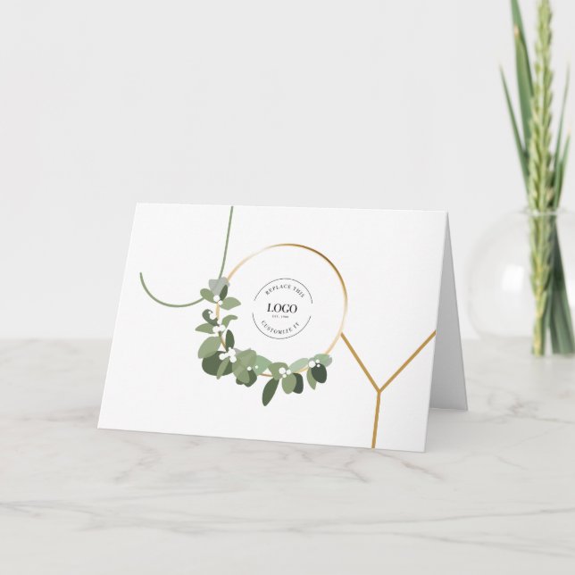 Cartes Pour Fêtes Annuelles Moderne Chic Votre logo Joie Affaires Noël (Devant)