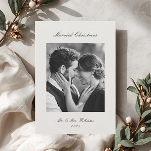 Cartes Pour Fêtes Annuelles Moderne Classique Mariés Noël Nouvellement Mariés