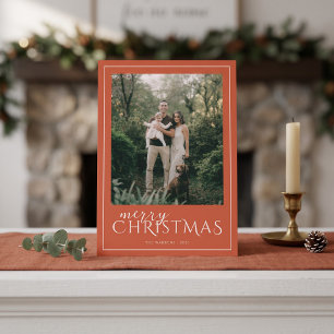 Cartes Pour Fêtes Annuelles Moderne Collage de Photos de Joyeux Noël Cadre Ora