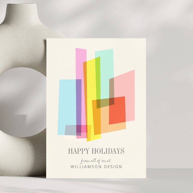 Cartes Pour Fêtes Annuelles Moderne du milieu du siècle Pastel Entreprise géom (Créateur téléchargé)