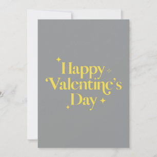 Cartes Pour Fêtes Annuelles Moderne élégant gris jaune Joyeux Jour des Valenti