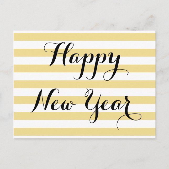 Cartes Pour Fêtes Annuelles Moderne Elégant Joyeux Nouvel An Faux Gold Custom  (Devant)