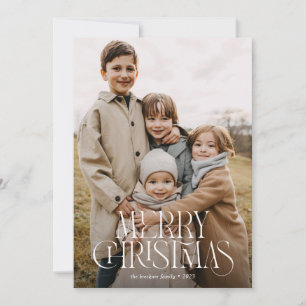 Cartes Pour Fêtes Annuelles Moderne Elégant Type Trois Photo Joyeux Noël