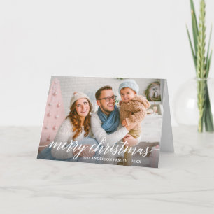 Cartes Pour Fêtes Annuelles Moderne Élégante Calligraphie Script Famille Plier