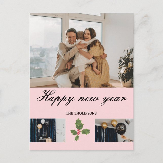 Cartes Pour Fêtes Annuelles Moderne élégante et simple nouvelle année (Devant)