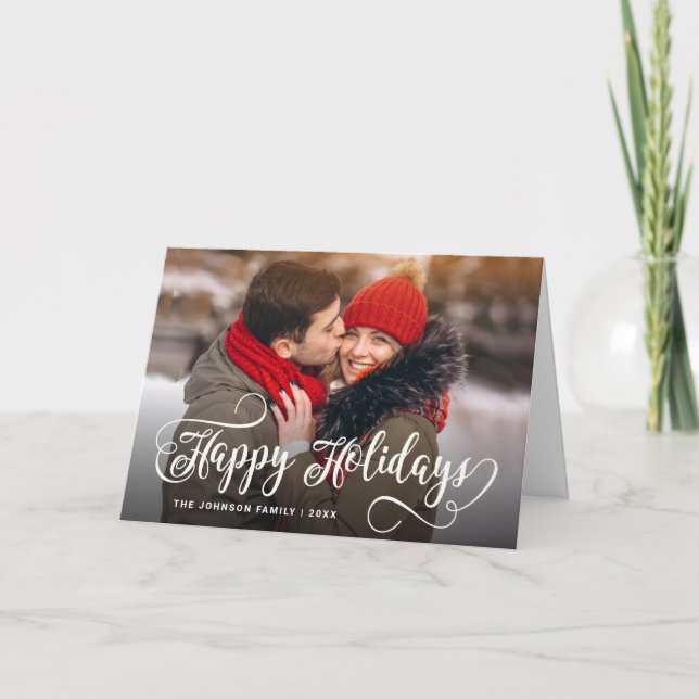 Cartes Pour Fêtes Annuelles Moderne Joyeux Noël 2 PHOTO Salutation vacances Ca (Devant)
