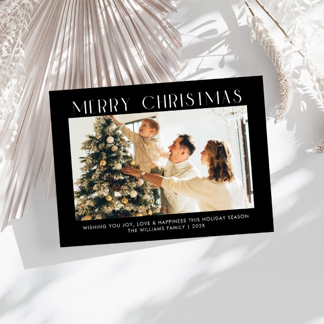 Cartes Pour Fêtes Annuelles Moderne Joyeux Noël Branché une photo famille (Créateur téléchargé)
